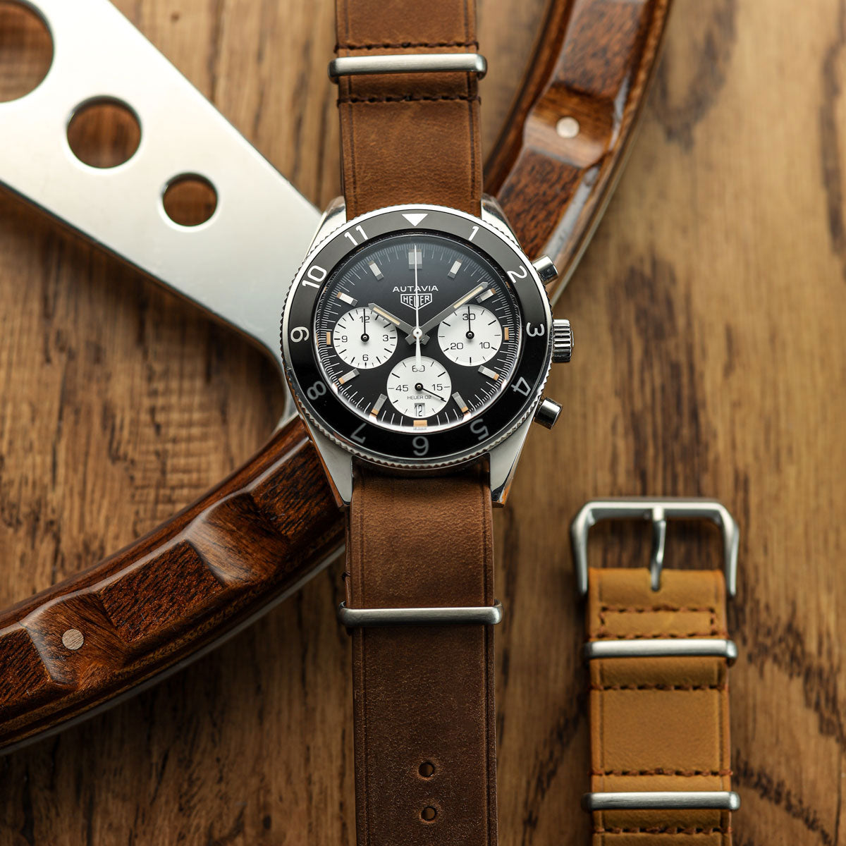 Cambridge Genuine Leather British Military Watch Strap - Chocolate Brown