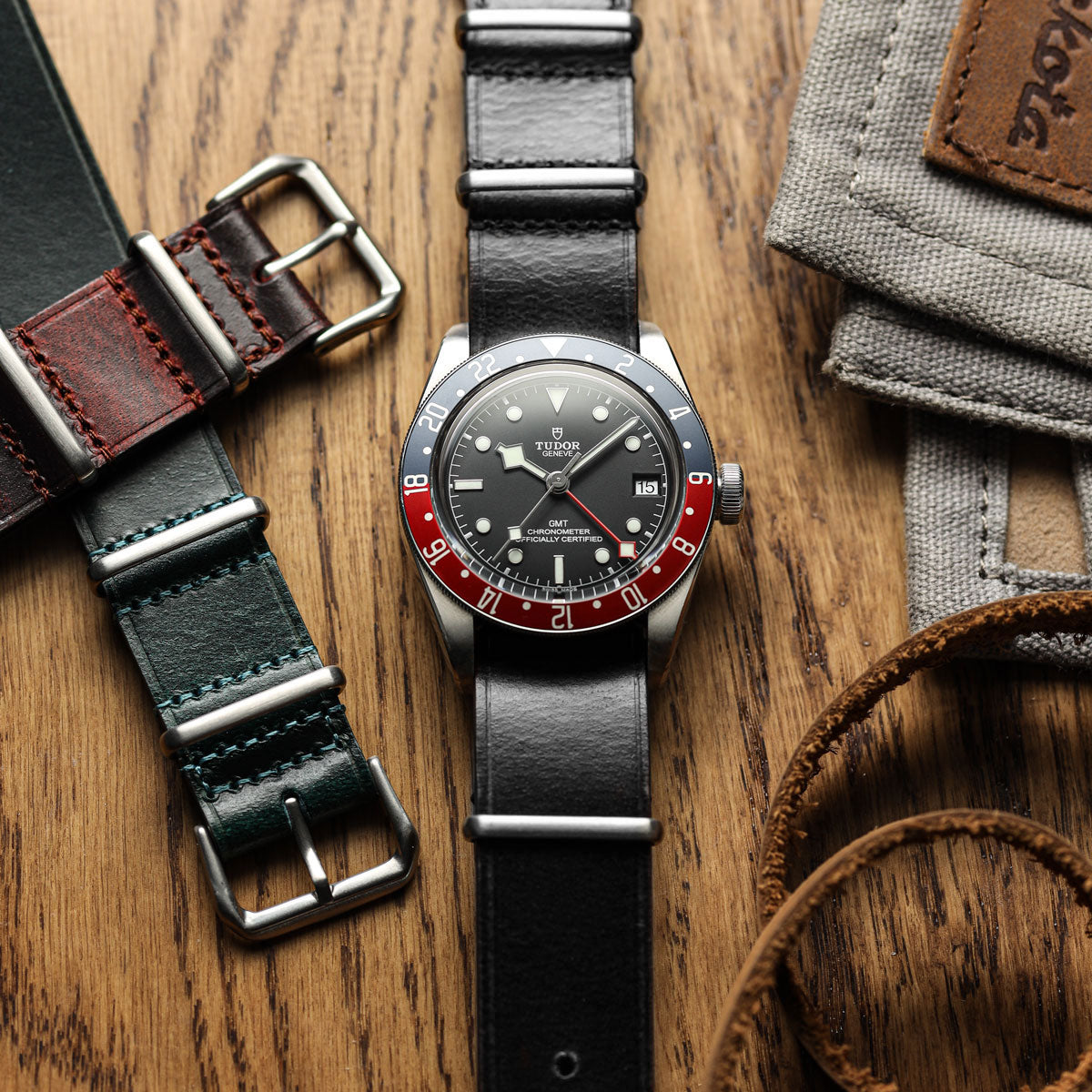 Cambridge Genuine Leather British Military Watch Strap - Black