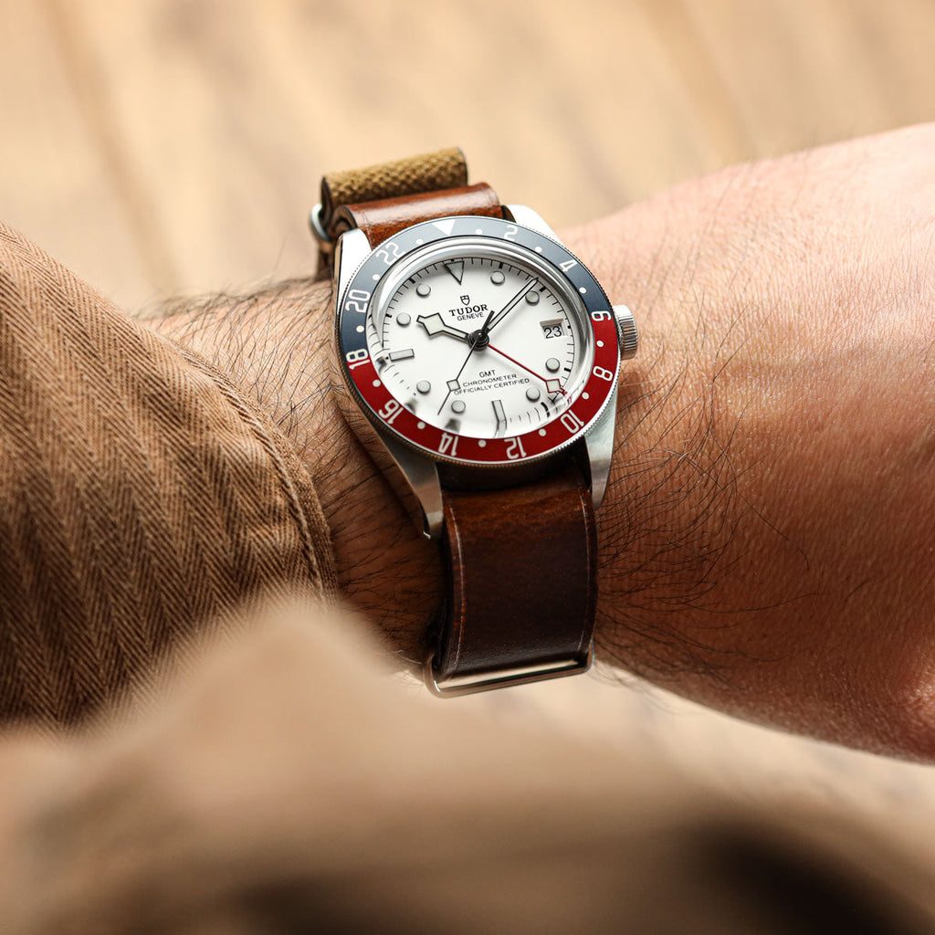 Cambridge Genuine Leather British Military Watch Strap - Reddish Brown