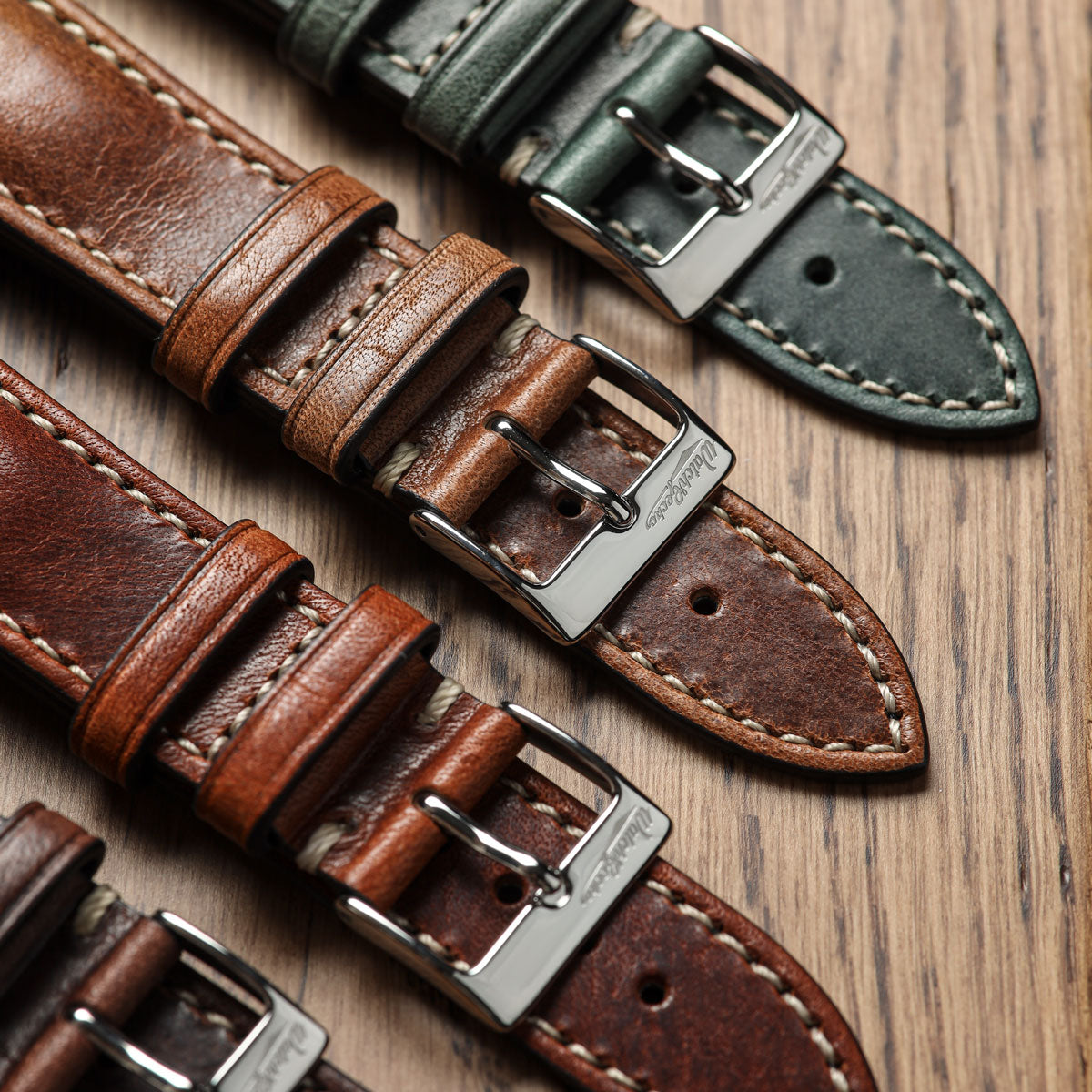 Classic Highley Genuine Leather Watch Strap - Black