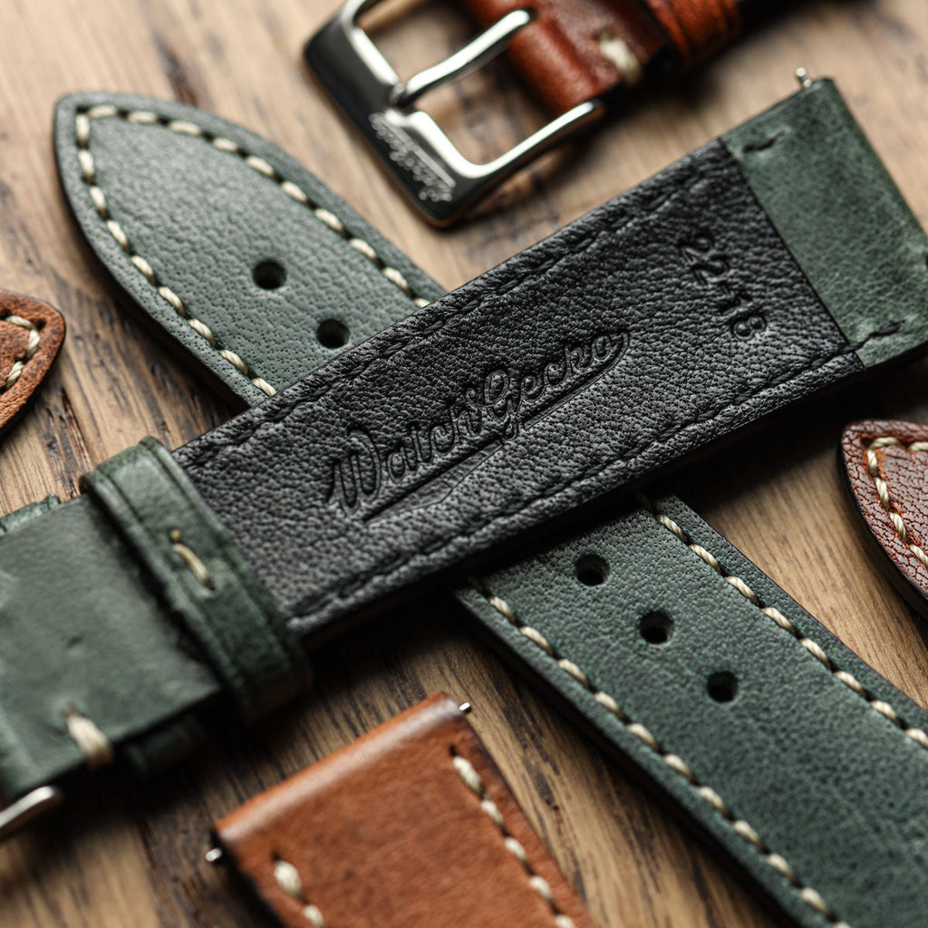 Flat Highley Genuine Leather Watch Strap - Chocolate Brown