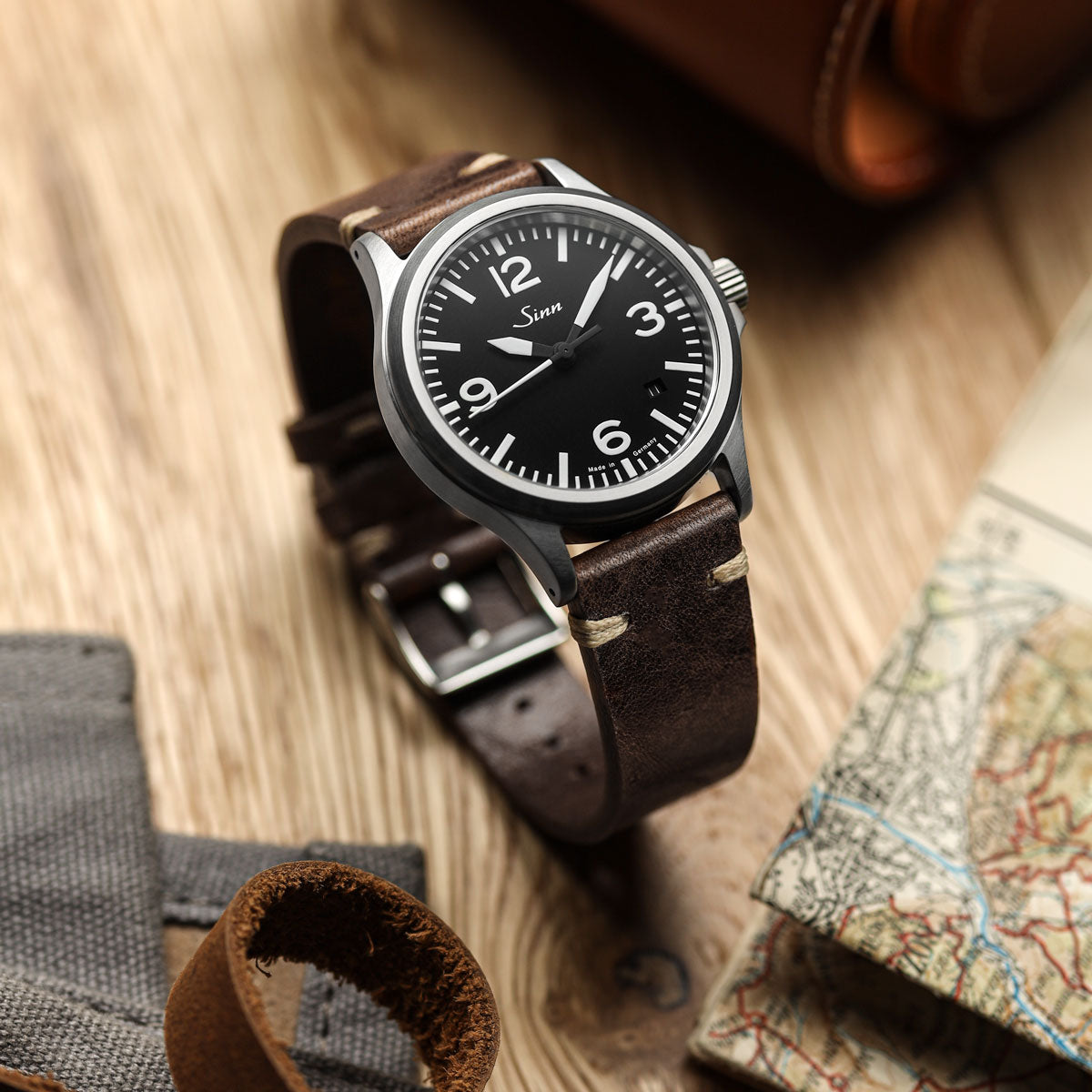 Classic Simple Handmade Italian Leather Watch Strap - Chocolate Brown