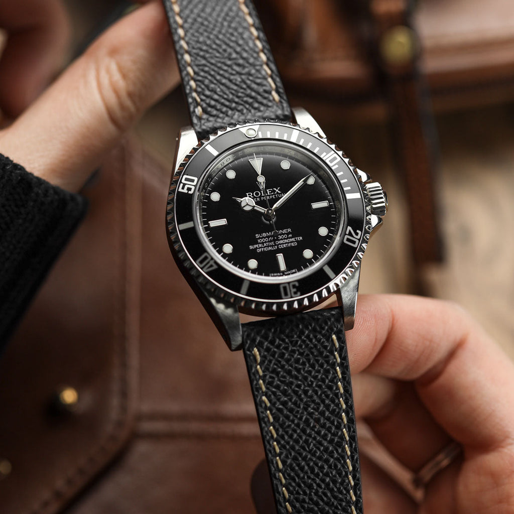 Cinturino per orologi in vera pelle italiana Epsom con cucitura a mano - tonalità Alpine Tan