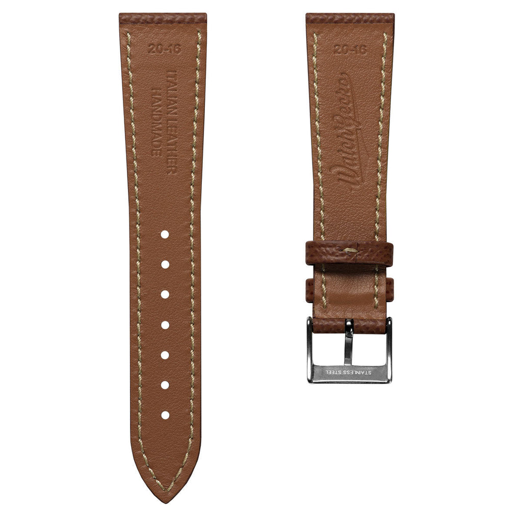Cinturino per orologi in vera pelle italiana Epsom con cucitura a mano - tonalità Alpine Tan