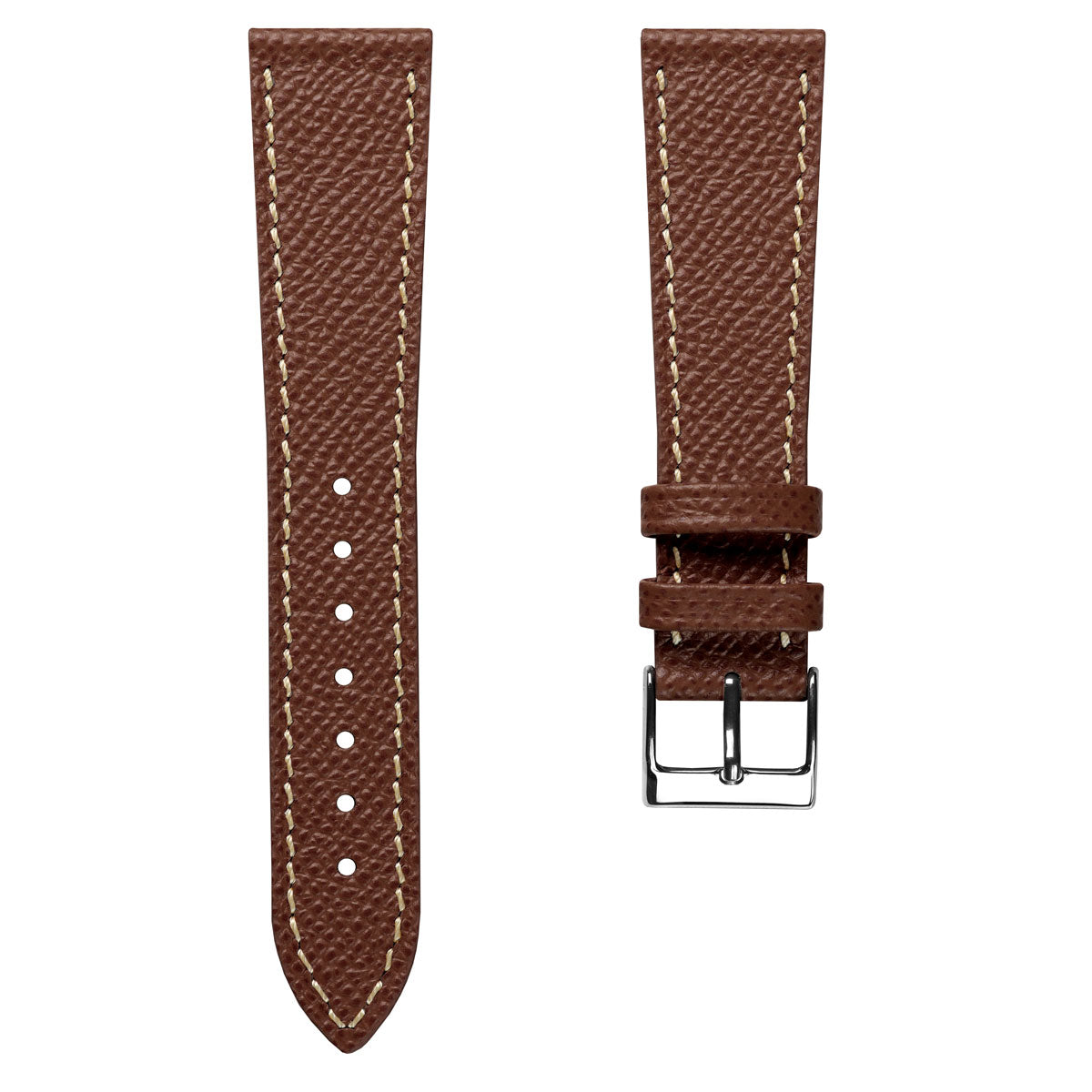 Cinturino per orologi in vera pelle italiana Epsom con cucitura a mano - tonalità Alpine Tan
