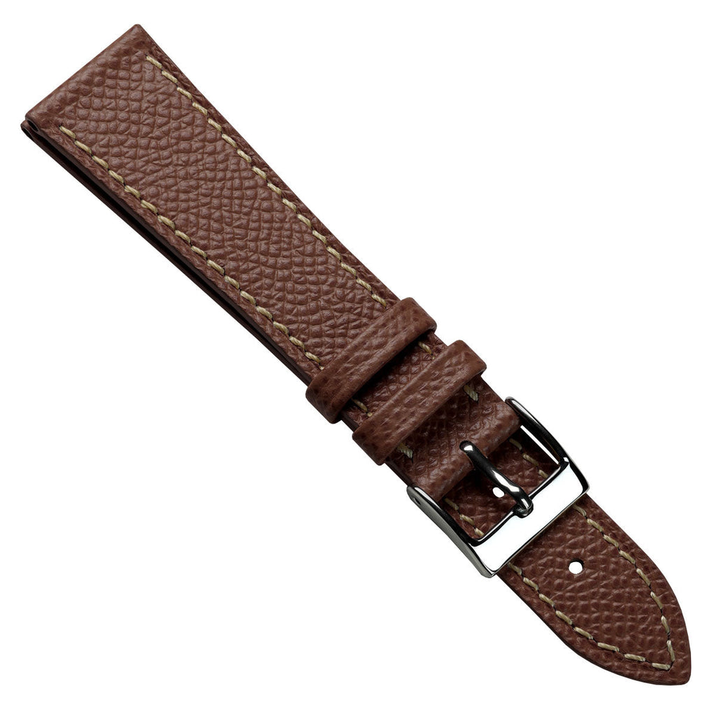 Cinturino per orologi in vera pelle italiana Epsom con cucitura a mano - tonalità Alpine Tan