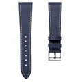 Cinturino per orologio in vera pelle italiana Epsom cucito a mano - Blu alpino