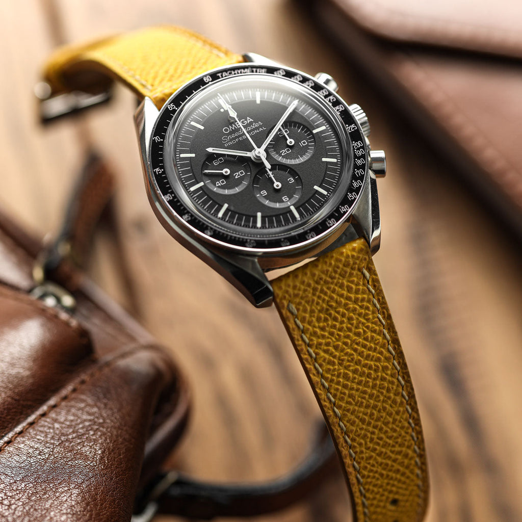 Cinturino per orologi in vera pelle italiana Epsom con cucitura a mano - tonalità Alpine Tan