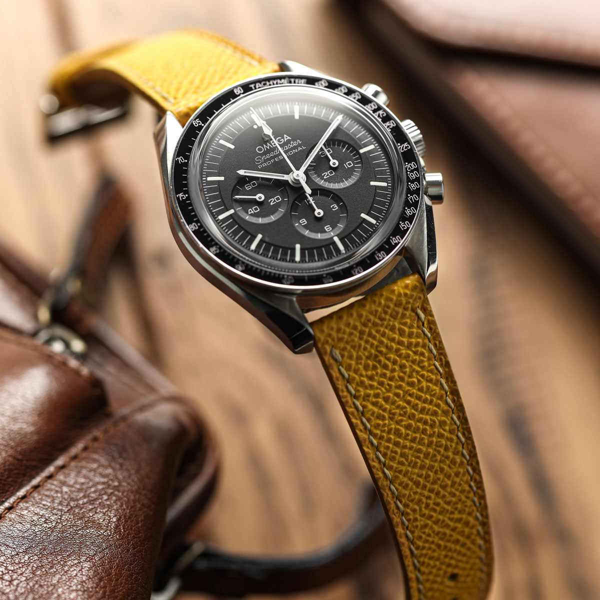 Cinturino per orologi in vera pelle italiana Epsom con cucitura a mano - tonalità Alpine Tan
