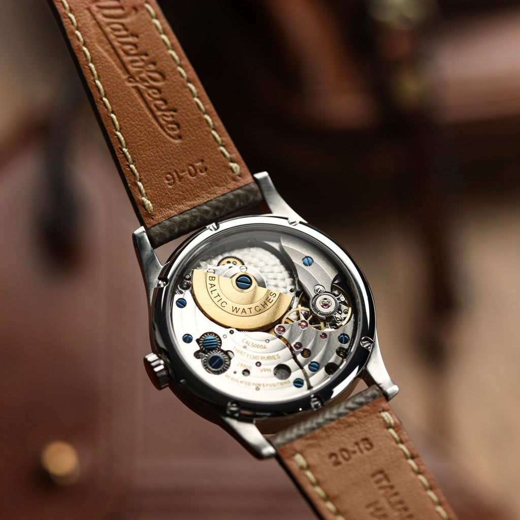 Cinturino per orologi in vera pelle italiana Epsom con cucitura a mano - tonalità Alpine Tan