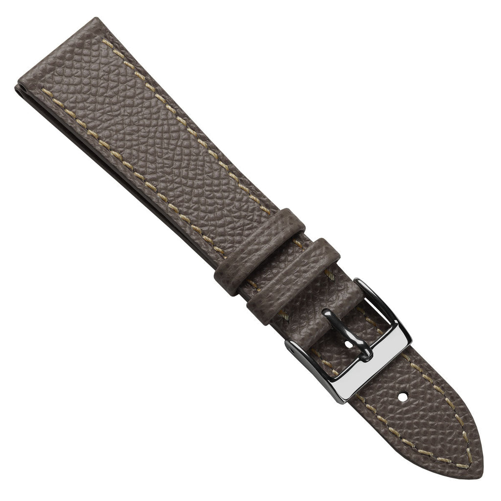 Reloj de correa de cuero italiano Epsom cosida a mano - Tierra alpina