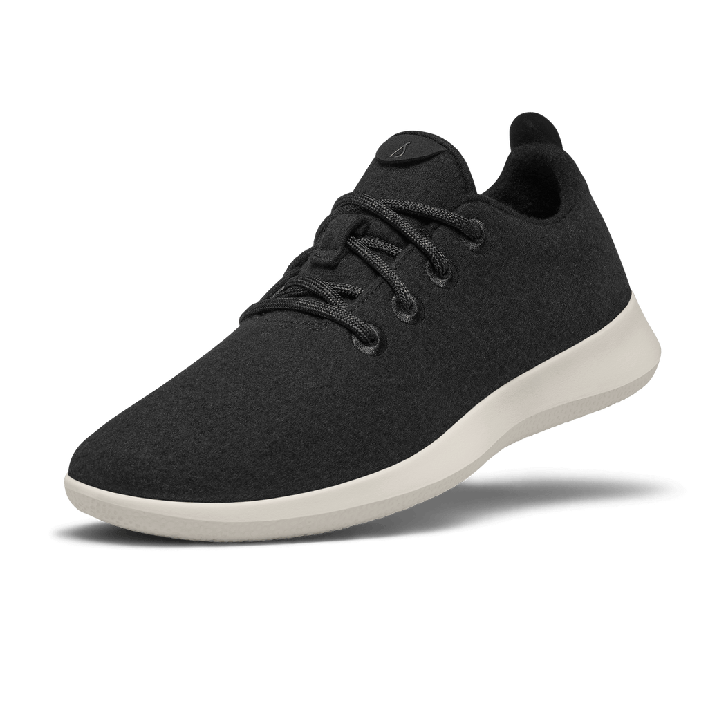 Men's Wool Runner - True Black (Cream Sole)