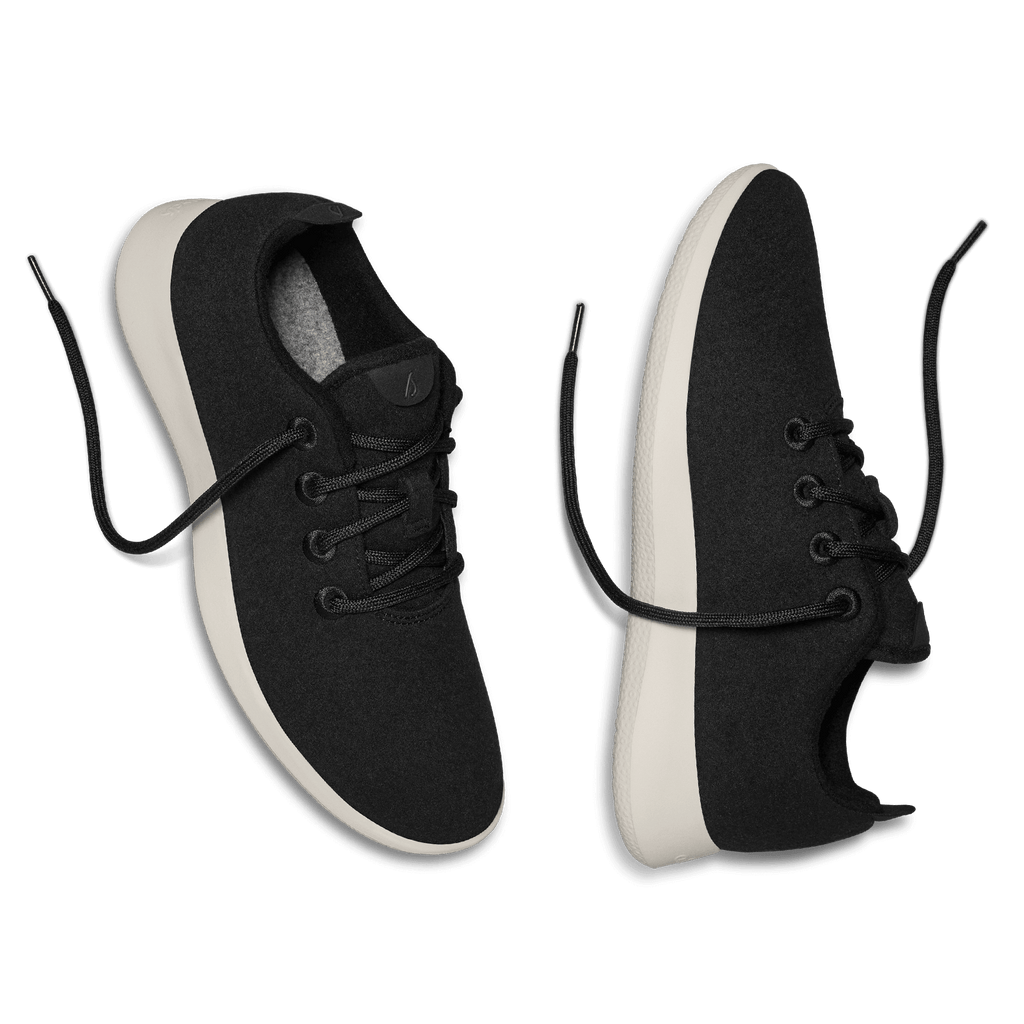 Men's Wool Runner - True Black (Cream Sole)