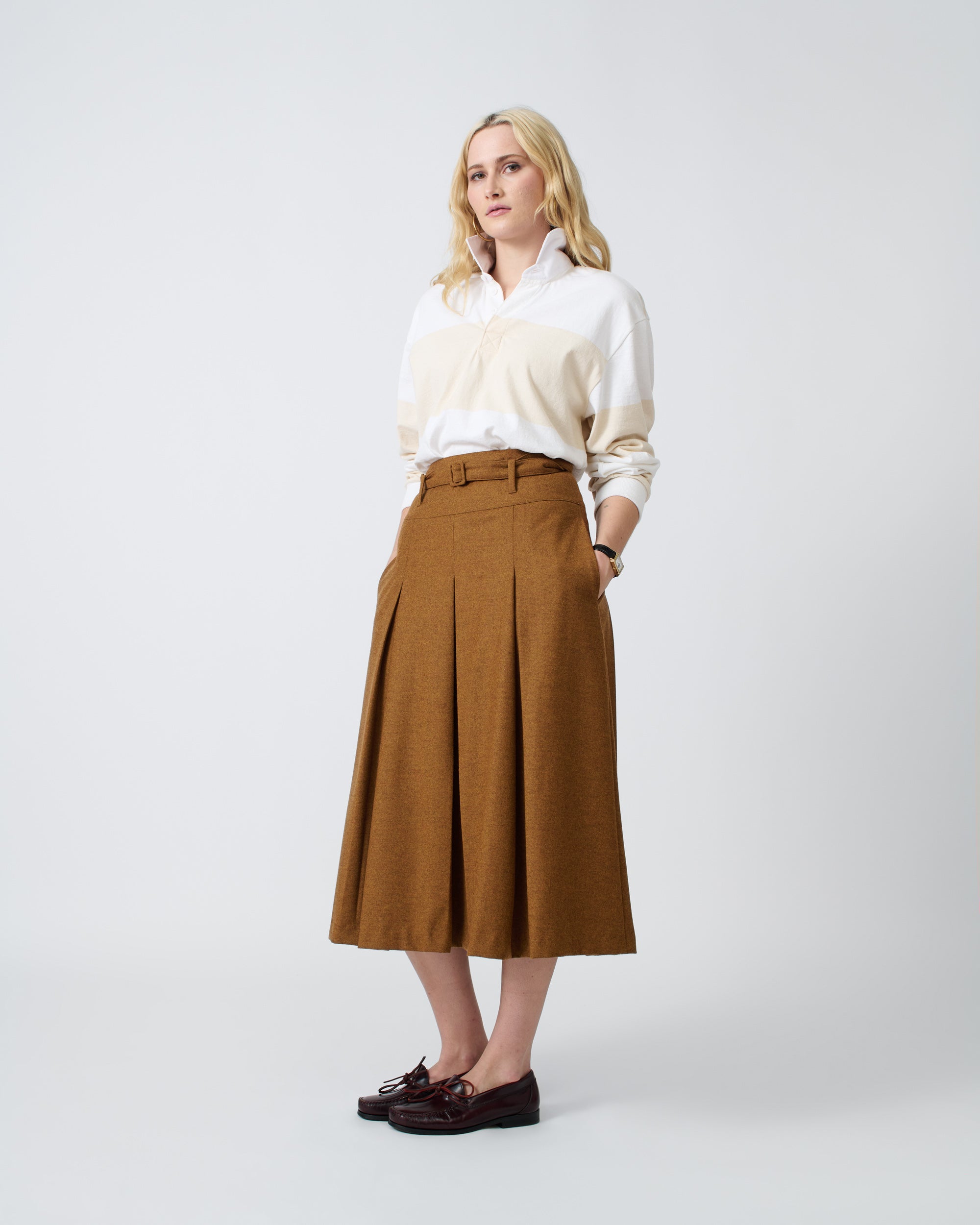 Pleated Wool Skirt