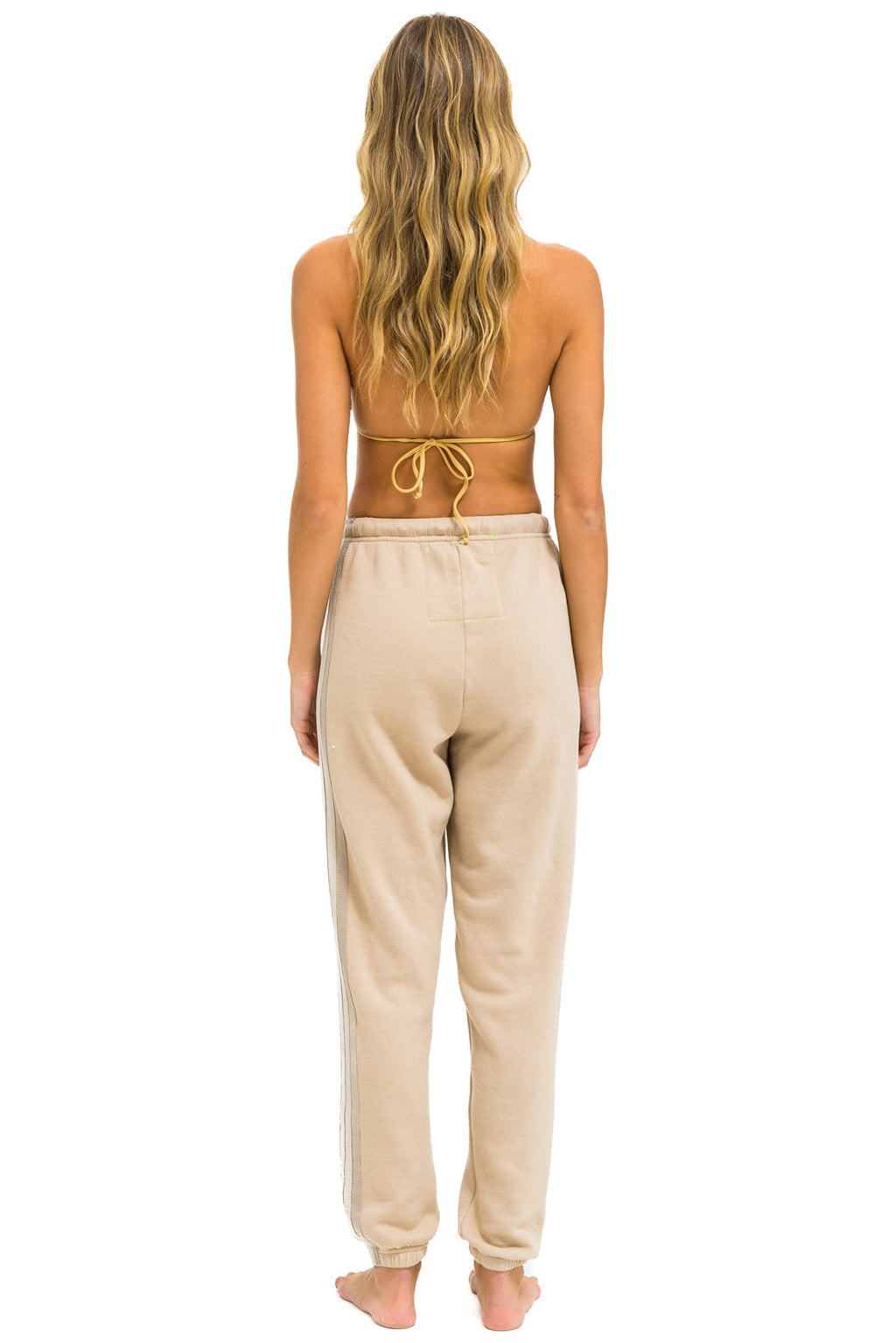 5 STRIPE SWEATPANTS - SAND // WHITE // GREY