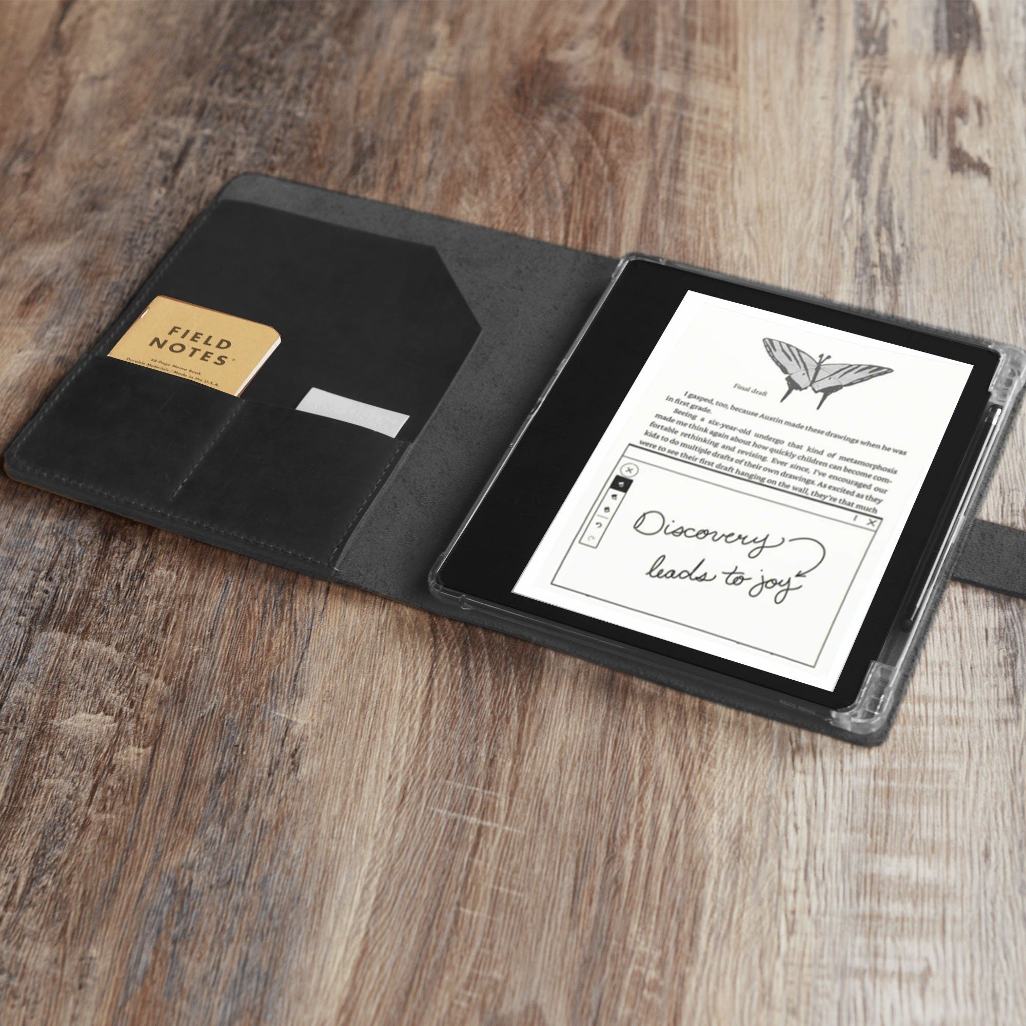 Étui en cuir personnalisé pour Kindle Scribe - Plusieurs couleurs disponibles - Modèle 607-SC