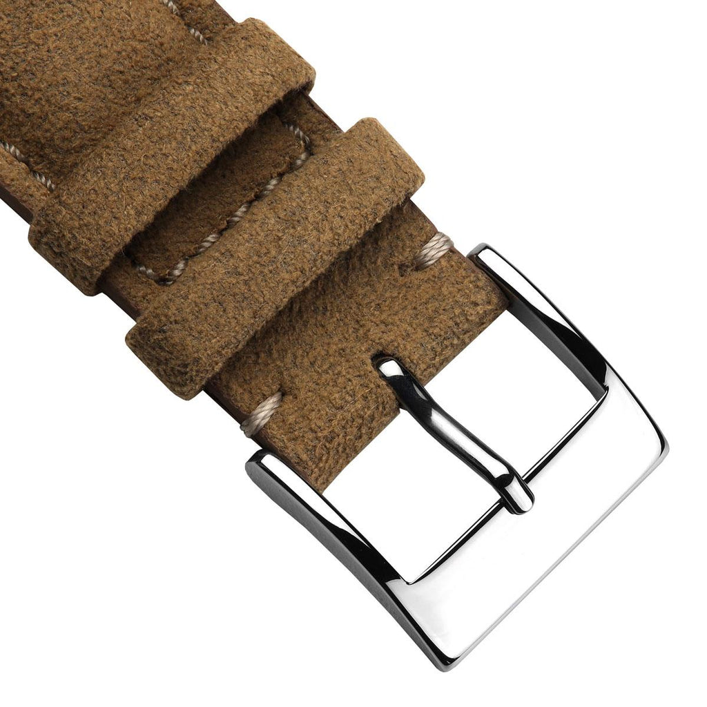 Laverton Padded Alcantara Handmade Watch Strap - Cognac