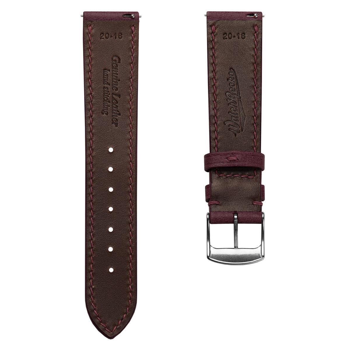 Bracelet de Montre en Cuir Toscane Ravello Bordeaux Élégant et Confortable