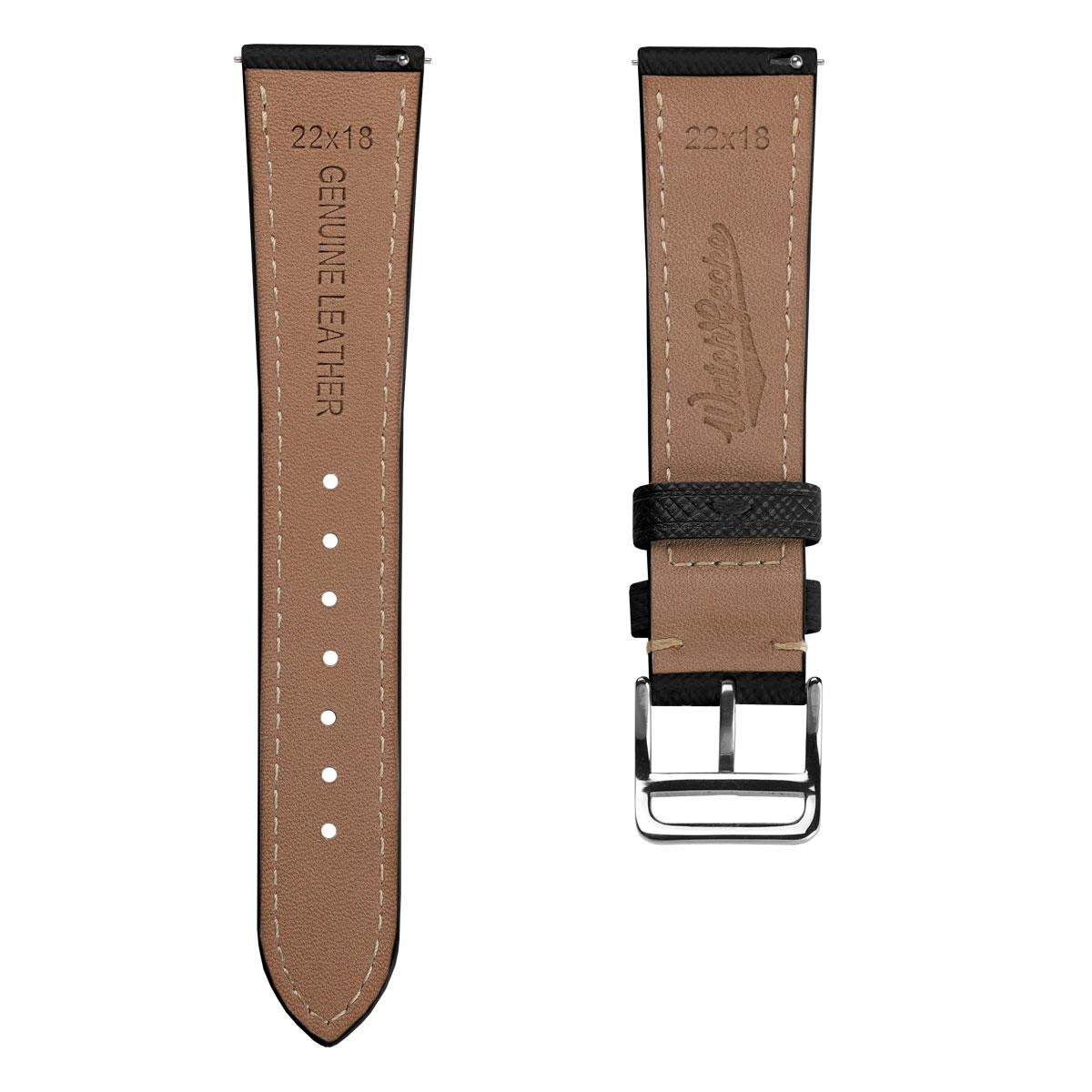 Bracelet montre en cuir Saffiano Brixham Noir Élégant