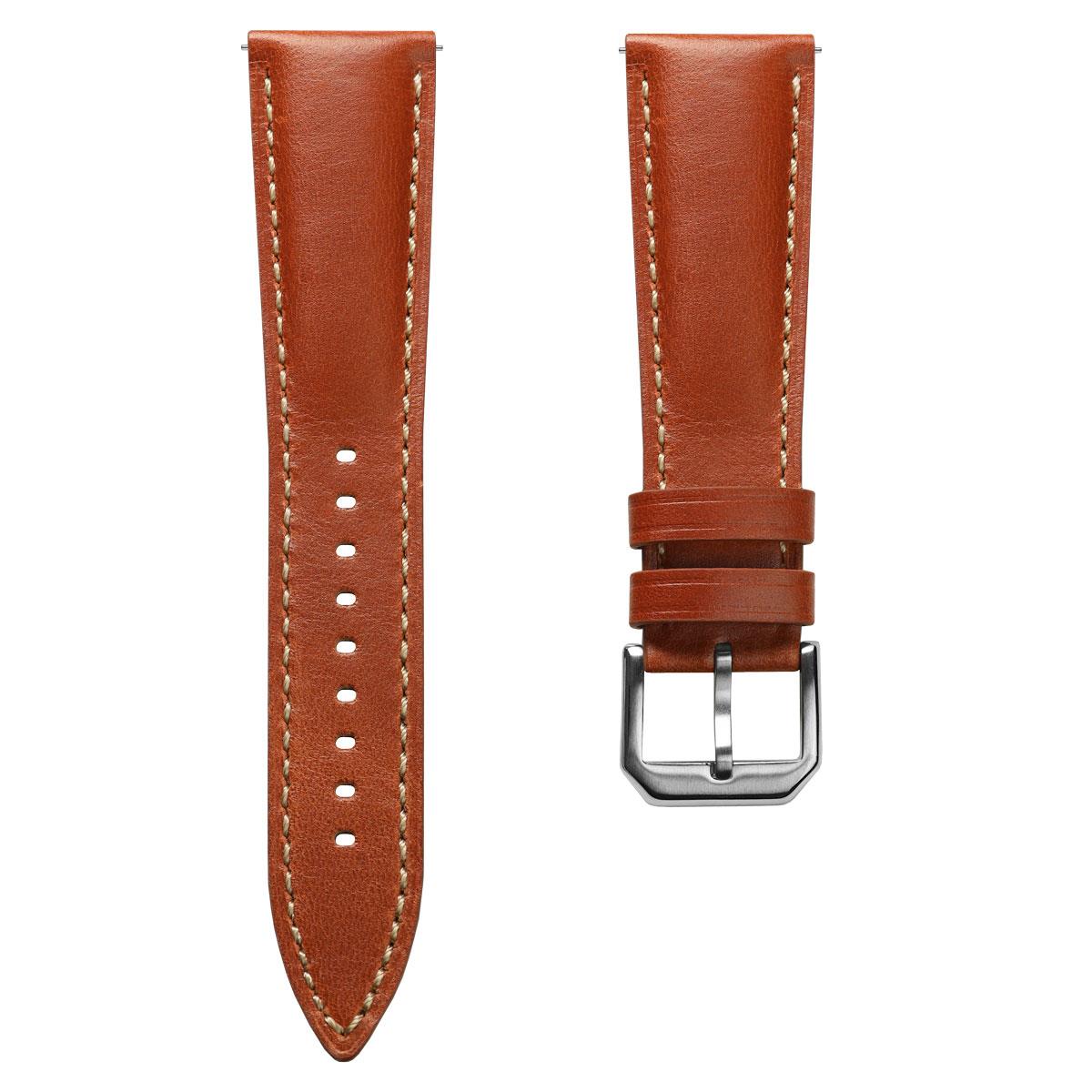 Sangle pour Montre en Cuir Véritable Doublée Tenby - Élégance Classique en Brun Rouillé