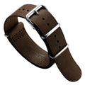 Cambridge Genuine Leather British Military Watch Strap - Chocolate Brown