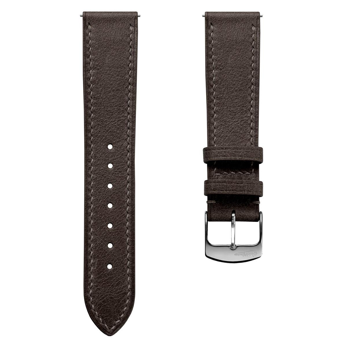 Bracelet de montre en cuir toscan Ravello - Brun foncé élégante