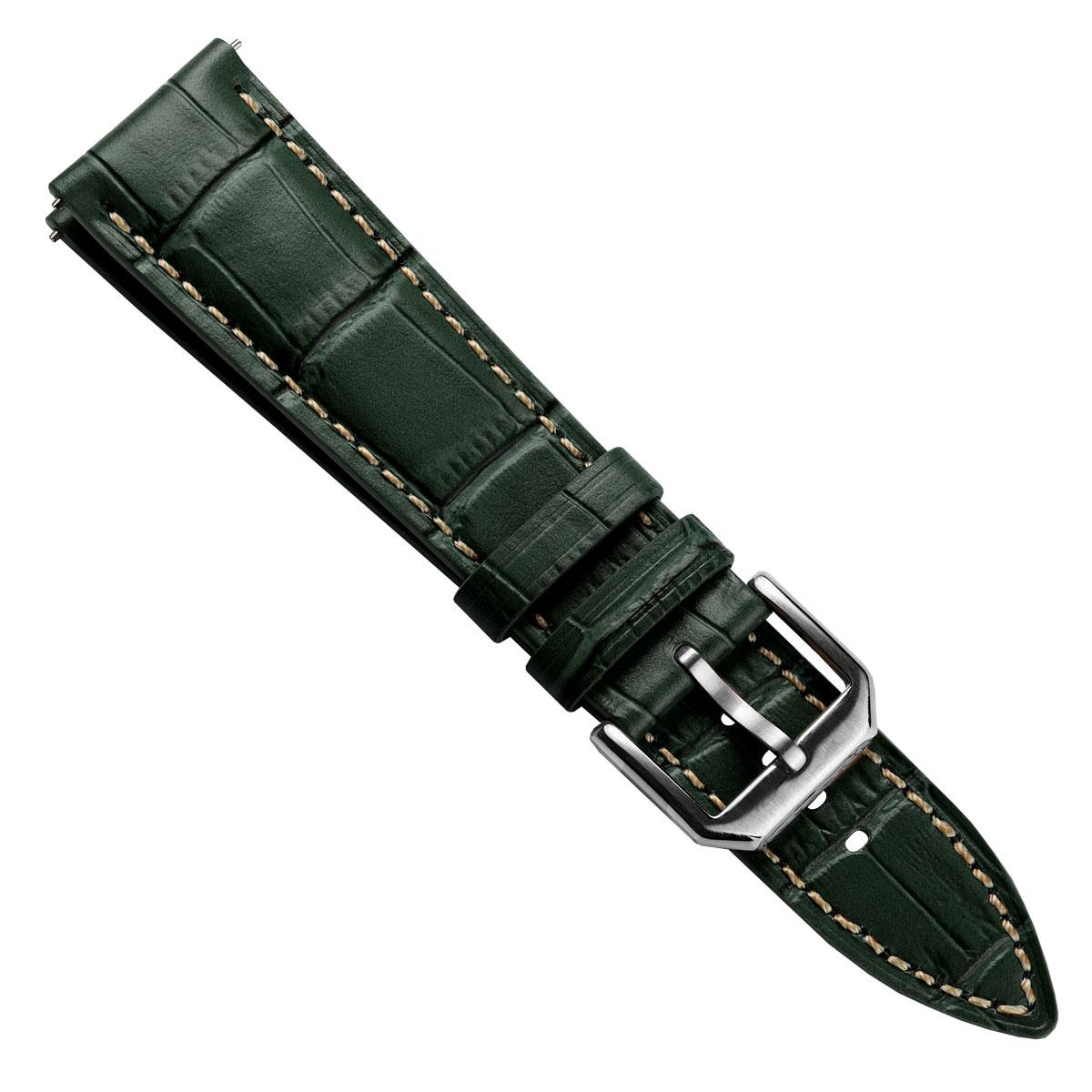 Bracelet en Cuir Véritable avec Motif Gator Carolina - Vert Émeraude