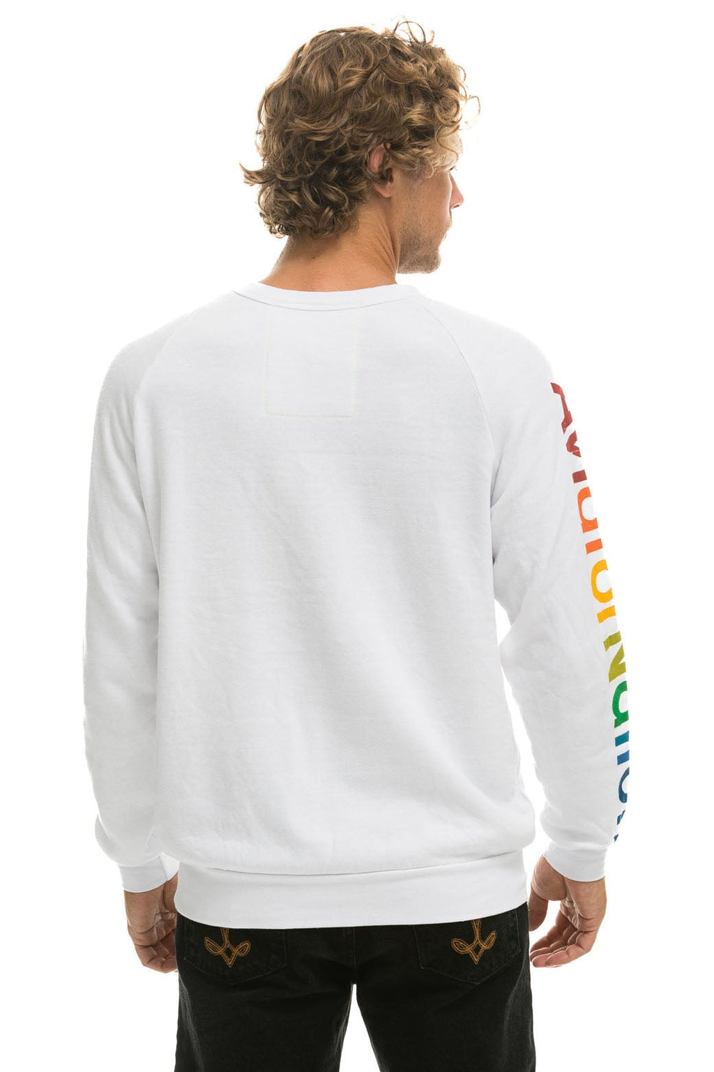 AVIATOR NATION HAMPTONS CREW SWEATSHIRT - WHITE