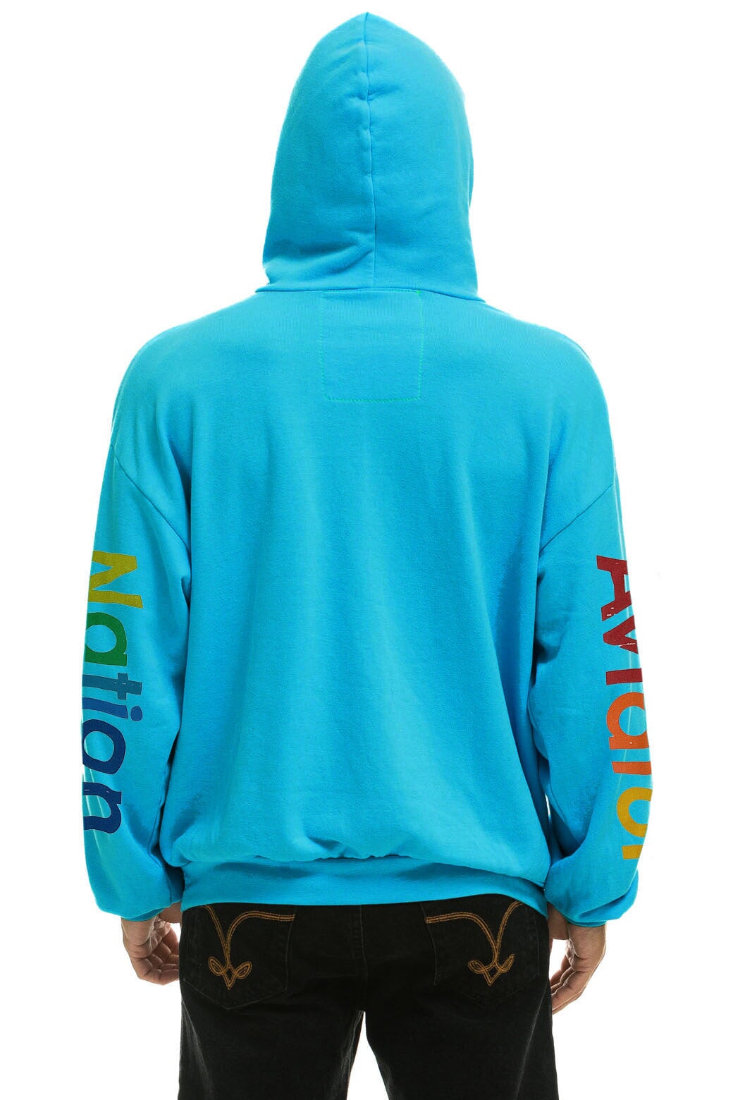 AVIATOR NATION NORTH SHORE RELAXED PULLOVER HOODIE - NEON BLUE
