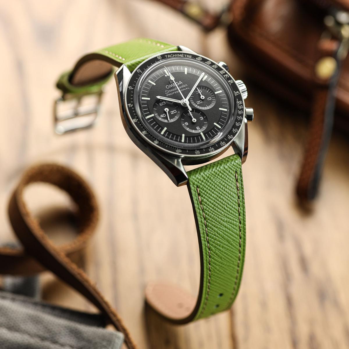Brixham Saffiano Lederarmband in Avocado Grün für stilvollen Komfort