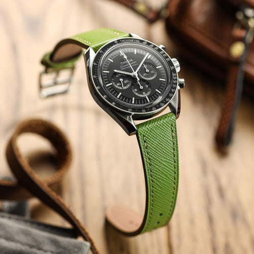 Brixham Saffiano Lederarmband in Avocado Grün für stilvollen Komfort