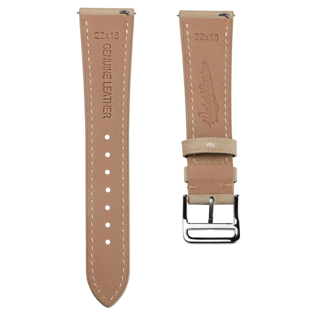 Bracelet montre en cuir plat Brixham Beige pastel Élégance et confort