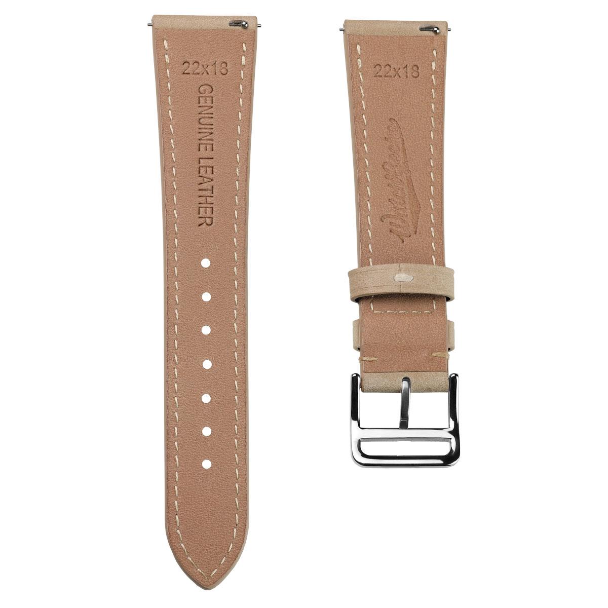 Bracelet montre en cuir plat Brixham Beige pastel Élégance et confort