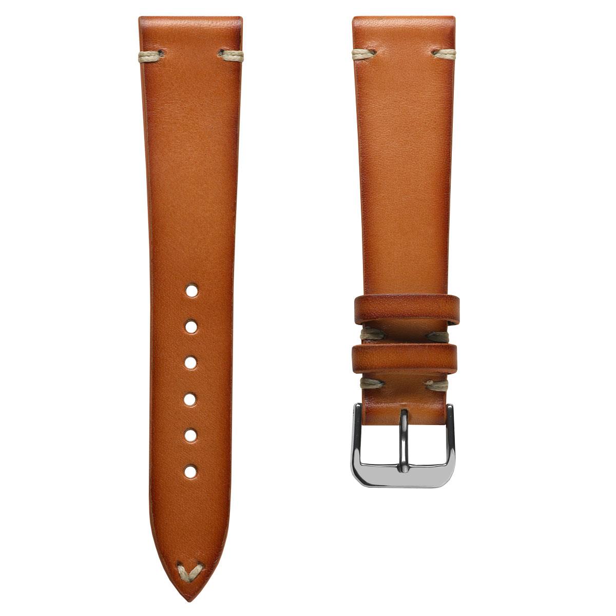 WatchGecko Oakley V-Stitch Hand-Painted Watch Strap - Light Brown