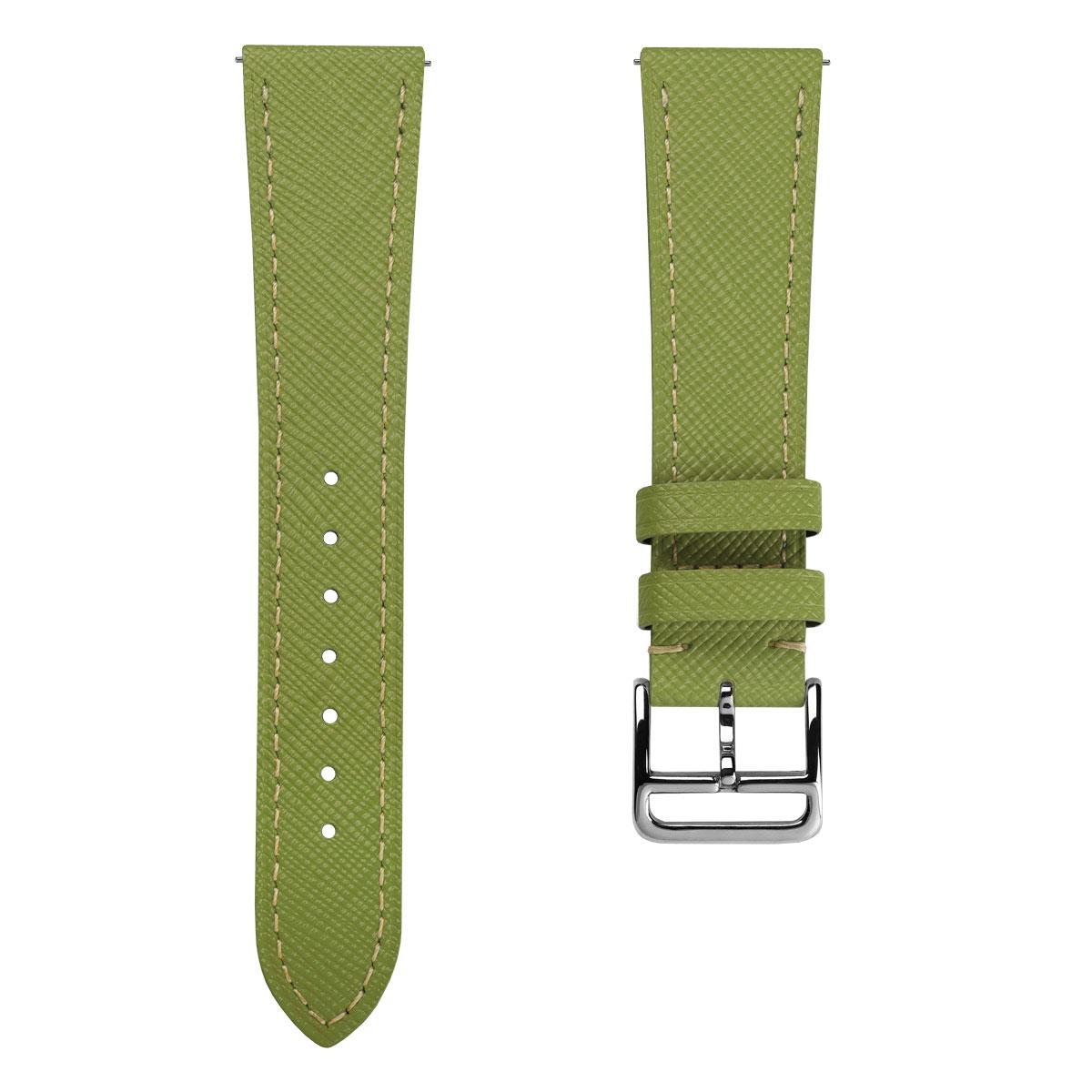 Brixham Saffiano Lederarmband in Avocado Grün für stilvollen Komfort