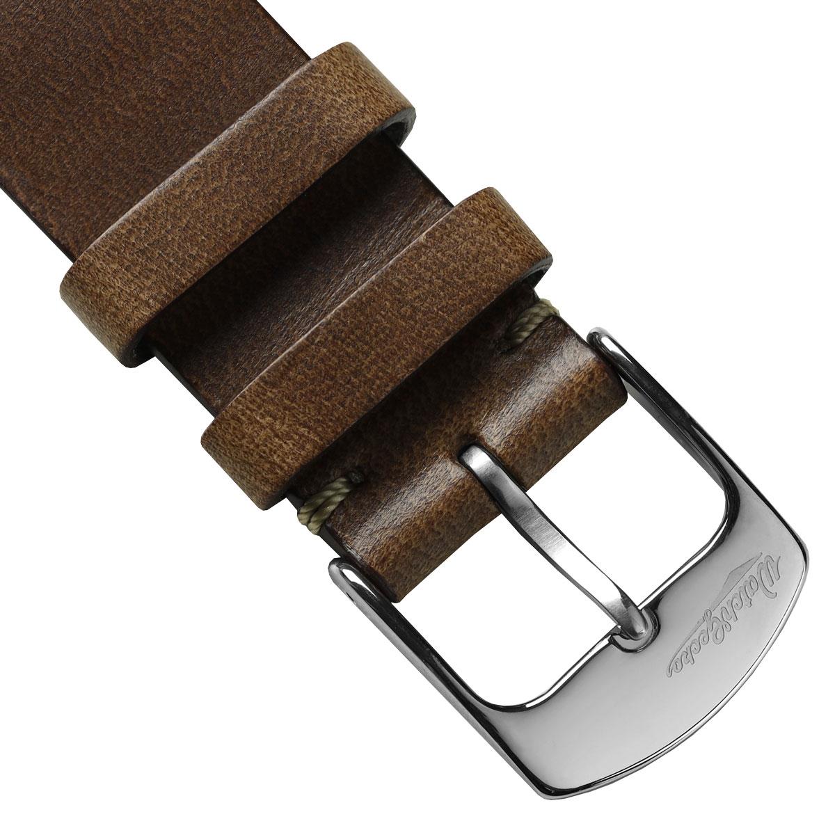 Genuine Horween Chromexcel® V-Stitch Leather Watch Strap - Chromexcel Light Brown