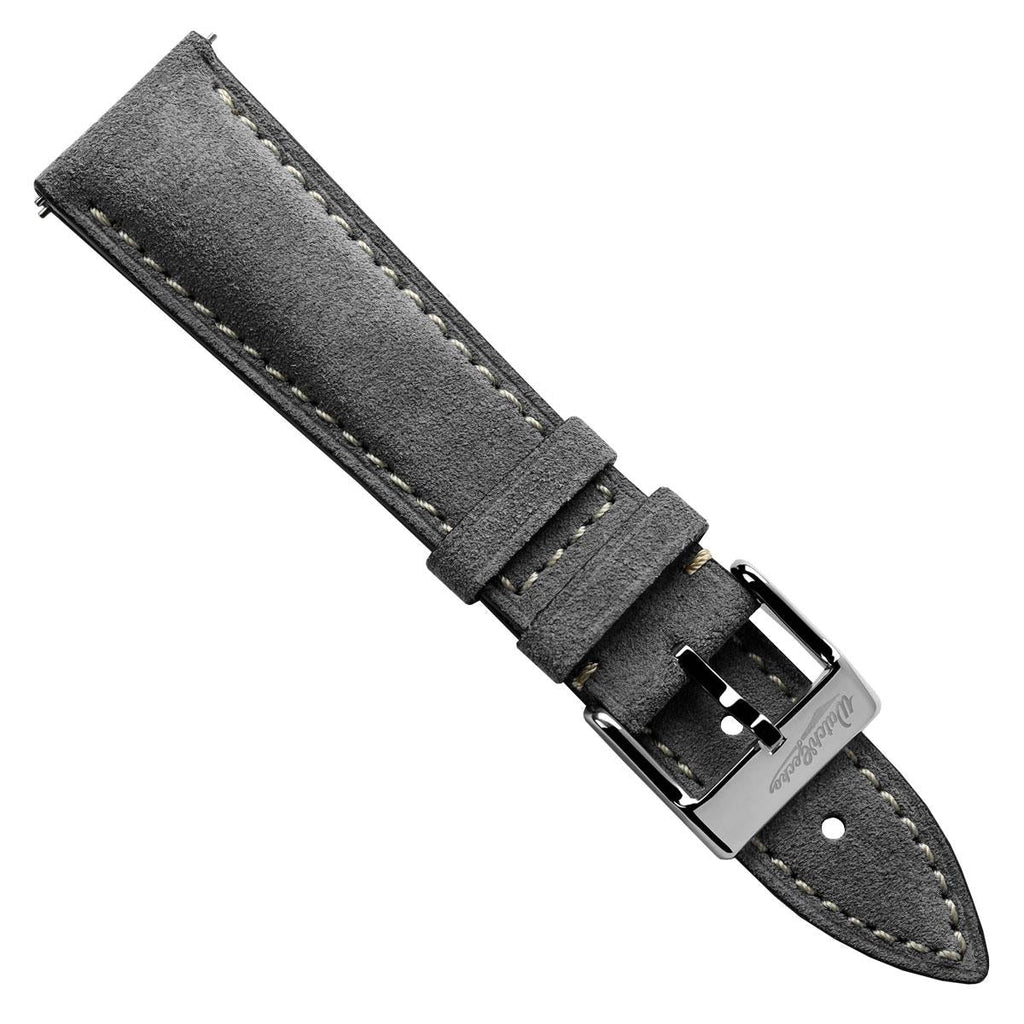 Original Highley Padded Suede Italian Leather Watch Strap - Anthracite