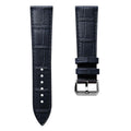 Louvain Croc Strap en Cuir Artisanale - Bleu Foncé, Élégance et Durabilité