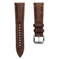 Montre en Cuir Véritable avec Imprimé Gator Vintage de Caroline - Brun Clair