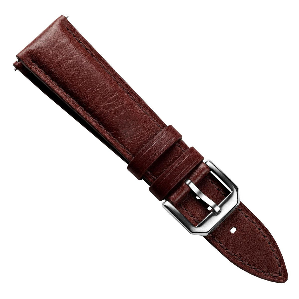 Bracelet en Cuir Véritable Padded Tenby - Élégance Classique en Chestnut