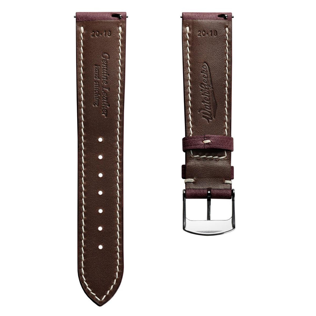 Lerano Tuscan Padded Leather Watch Strap – Elegant Bordeaux Finish