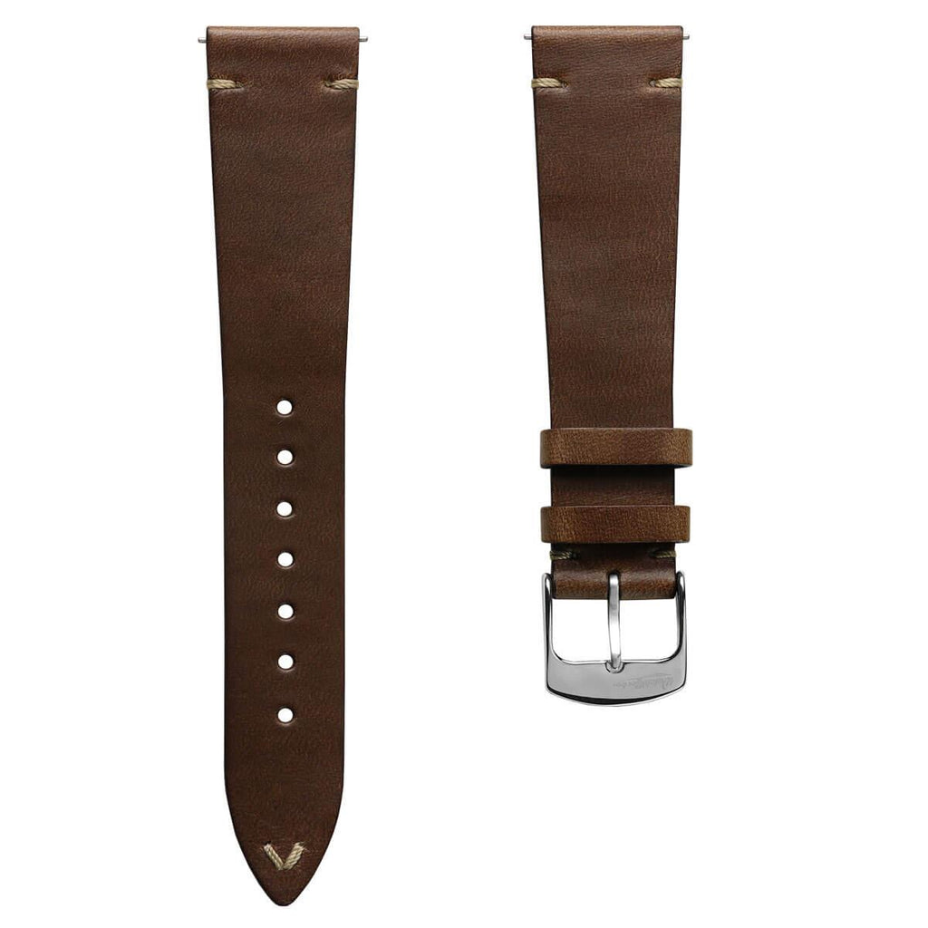 Genuine Horween Chromexcel® V-Stitch Leather Watch Strap - Chromexcel Light Brown