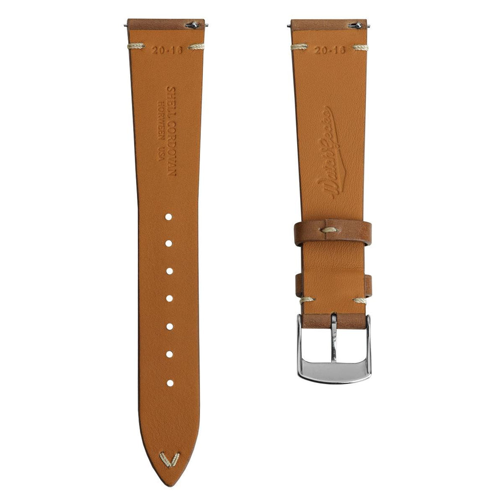 Cromford Horween Shell Cordovan Leather Watch Strap - Elegant Light Brown Finish