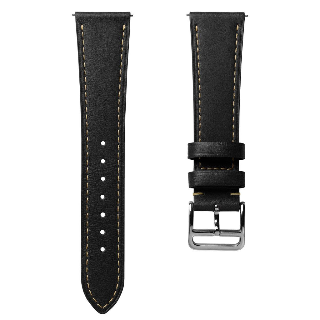 Brixham Flat Lederarmband für Uhr - Elegantes Schwarz