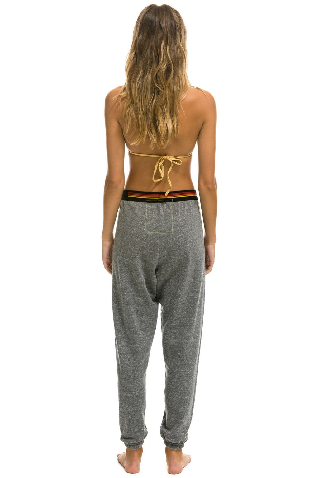 LOGO STRIPE SWEATPANTS - HEATHER GREY
