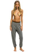 LOGO STRIPE SWEATPANTS - HEATHER GREY