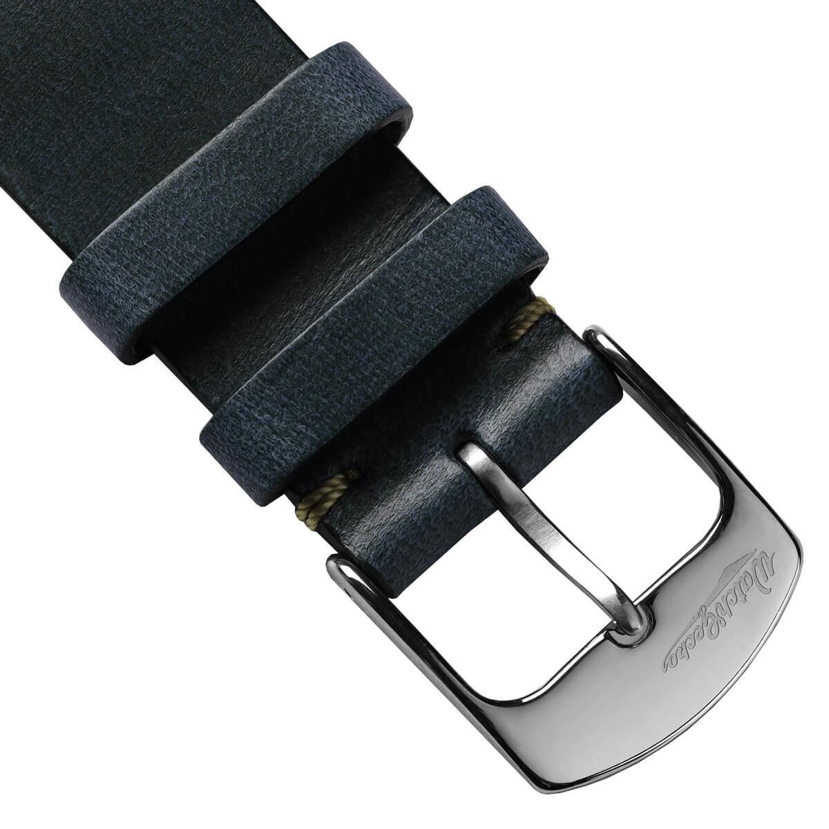 Genuine Horween Chromexcel® V-Stitch Leather Watch Strap - Chromexcel Seaweed Green