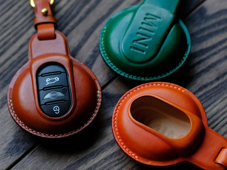 Personalized Leather Key Cover For Mini Cooper Countryman, Clubman, 3 Doors, 5 Doors ... Mini Cooper Key Fob Cover, Mother's Day Gifts