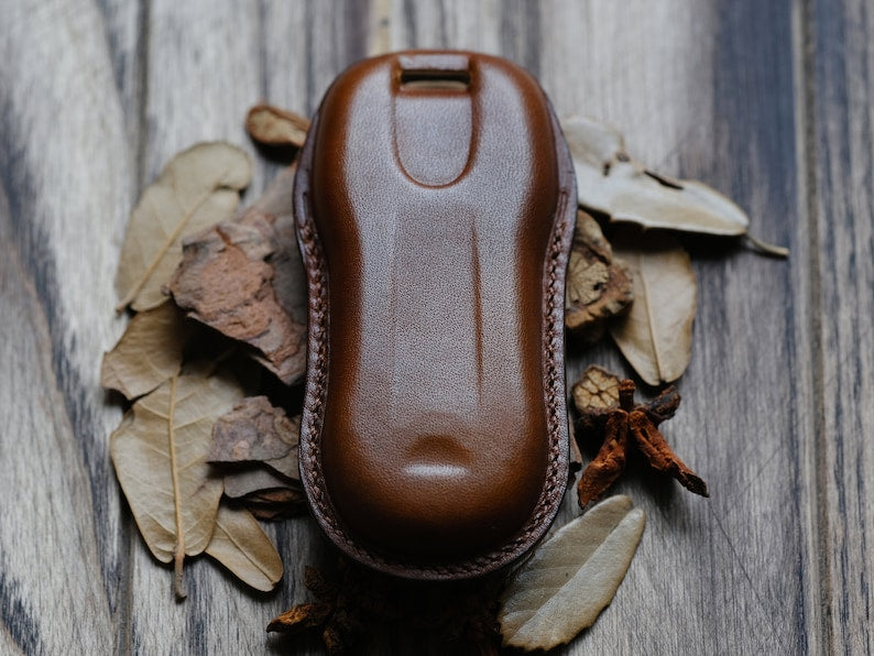 Personalized Leather Key Cover Case For Keyless Remotes Entry Key Fob Porsche 911 718 Cayenne Macan Taycan Panamera ... Gift For Him
