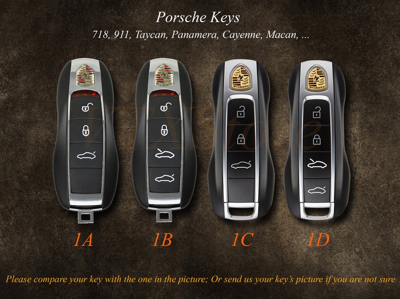 Handcrafted Case For Porsche Macan, Key Fob Cover For Porsche 911 718 Cayenne Taycan Panamera ... Gift For Husband, Porsche Key Fob Keyless